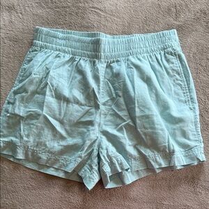 Old Navy Light Blue Women’s Elastic-Waist Linen Shorts